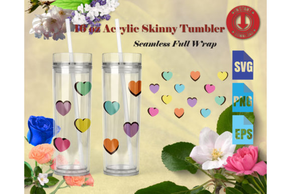 16oz Acrylic Skinny Tumbler Valentine