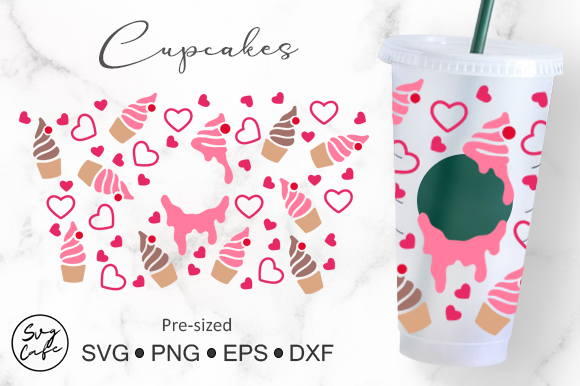 24oz Venti Cold Cup Cupcakes