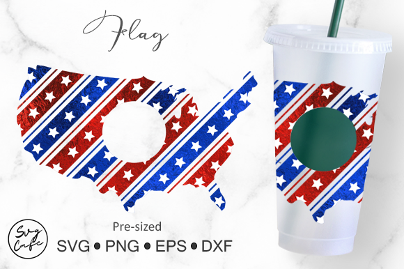 24oz Venti Cold Cup Flag