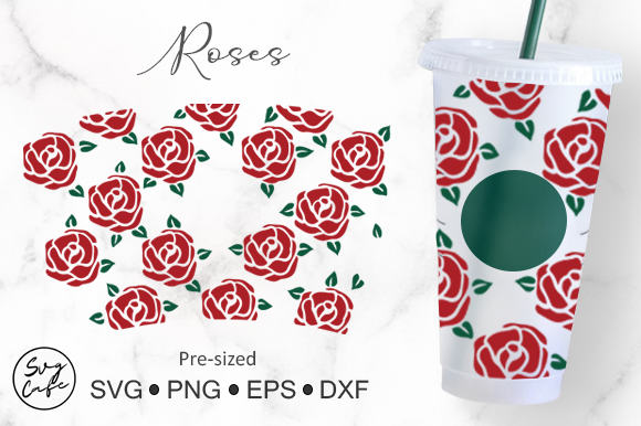 24oz Venti Cold Cup Roses Designs for S
