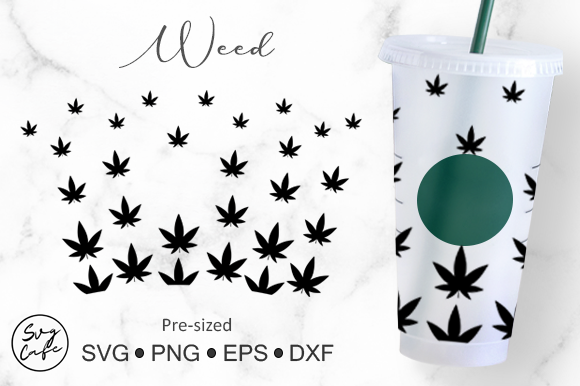 24oz Venti Cold Cup Weed Design
