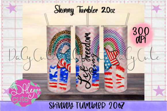 4th of July Tumbler, American Flag 20oz