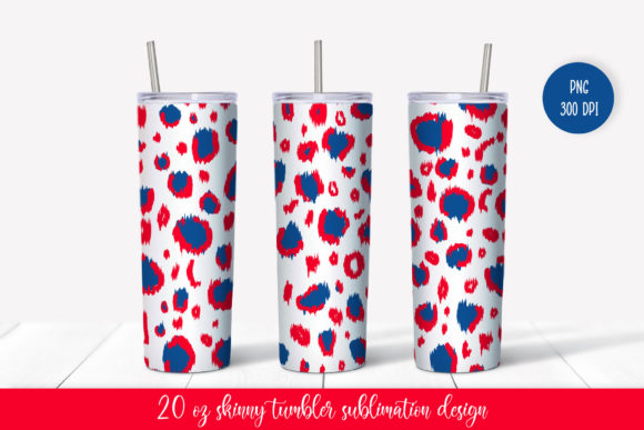 American Patriotic Leopard Tumbler Wrap