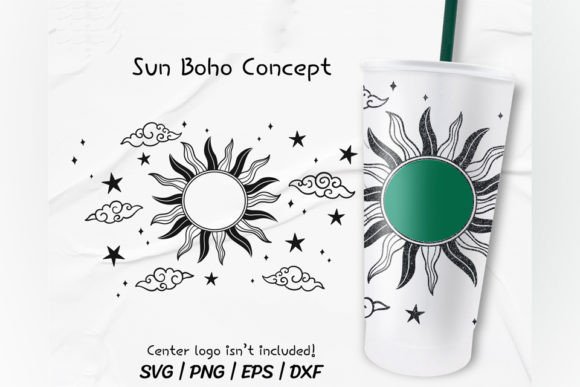 Boho Sun and Moon Venti Cold Cup 24 Oz