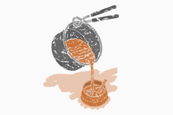 Brush Strokes Pouring Masala Chai to Cup