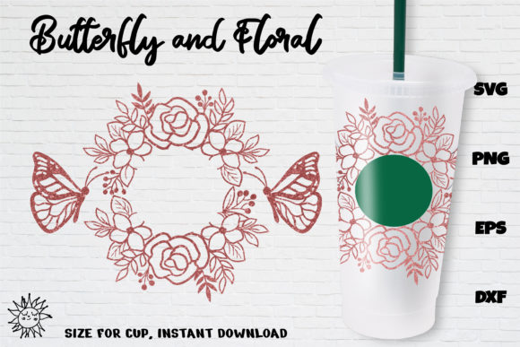 Butterfly Florals Venti Cold Cup 24 Oz.