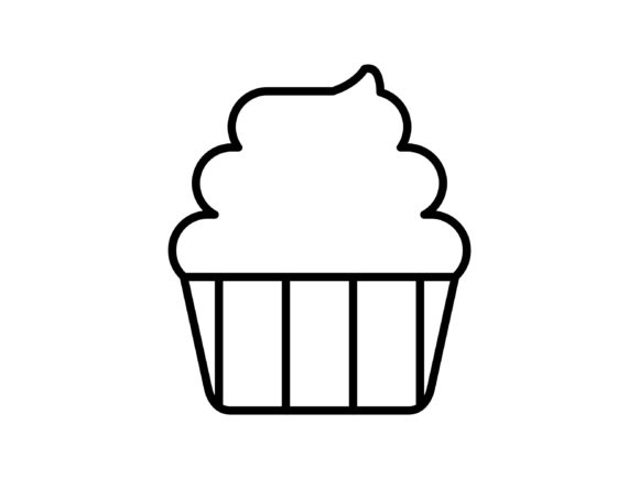 Cup Cake Line Icon Design