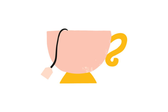 Cute Mug or Mint Cup of Tea with Tea Bag