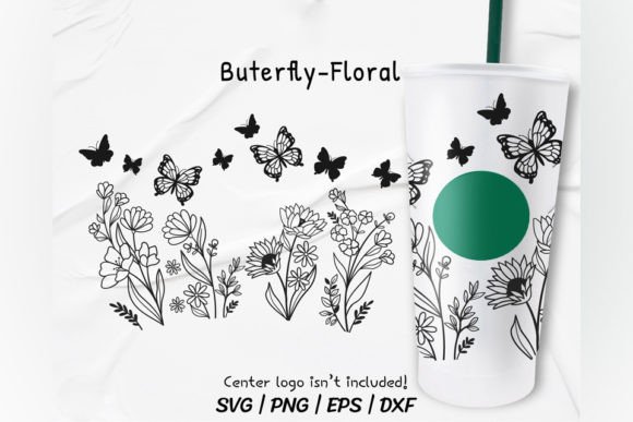 Dragonfly and Butterfly Floral Wrap SVG