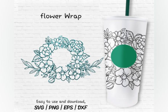 Floral Full Wrap Venti Cold Cup 24 Oz