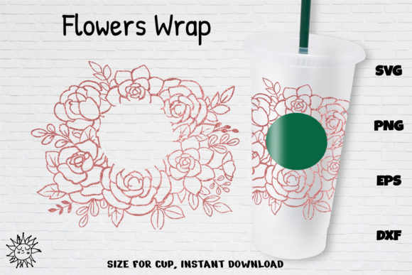 Floral Full Wrap Venti Cold Cup 24 Oz