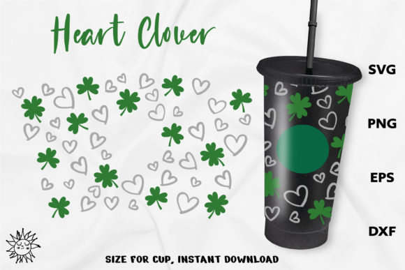 Heart Clover Leaf Wrap Venti Cold Cup