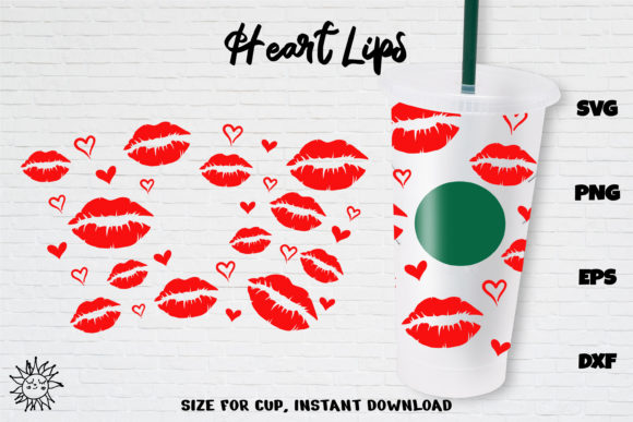 Lips Heart Wrap Venti Cold Cup 24 Oz
