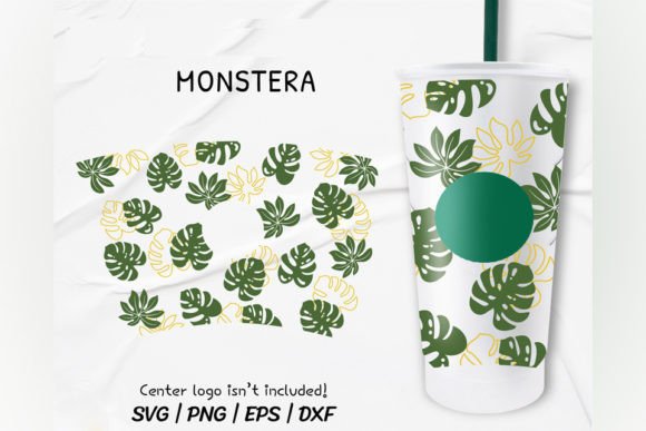 Monstera Full Wrap Venti Cold Cup 24 Oz.