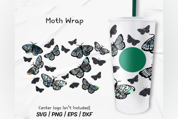Moth Butterfly Floral, Venti Cold Cup 24