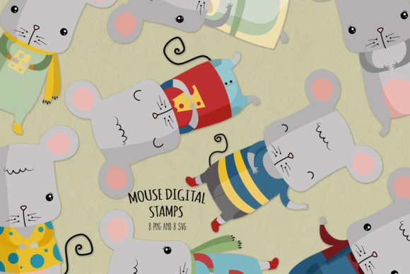 Mouse SVG Clipart Set of 8