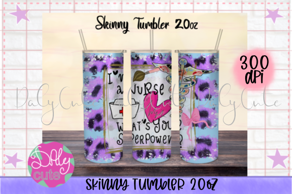 Nurse 20oz Skinny Tumbler, Leopard Nurse