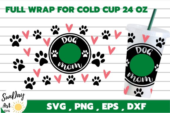 Seamless Wrap Dog Mom Paw Cup