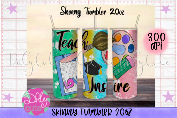 Teach Love Tumbler 20oz Skinny Design