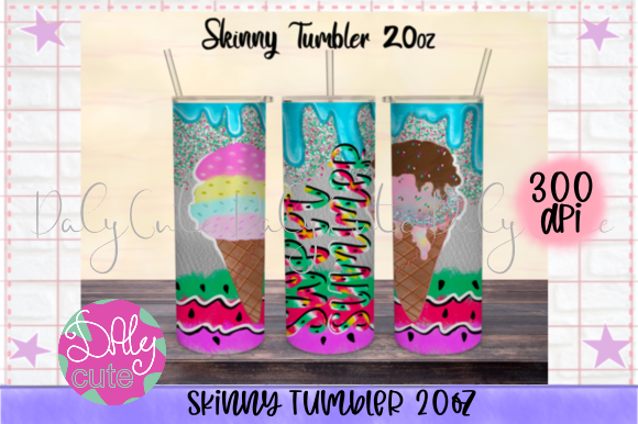 Tumbler 20oz Ice Cream Skinny Wrap